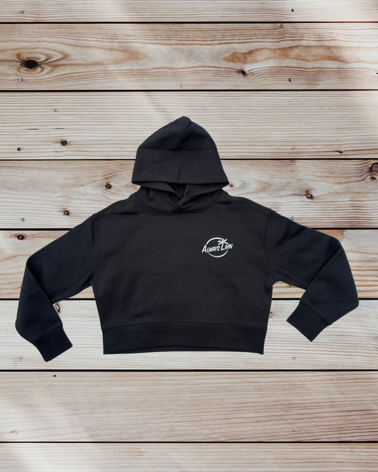 Vital Relaxed Crop Hoodie - White Logo