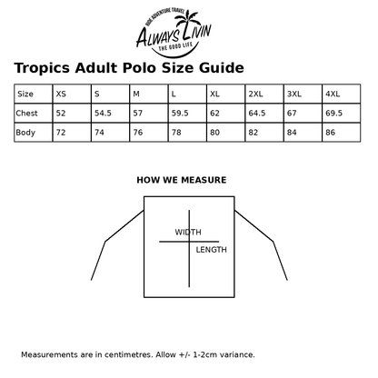 Tropics Adult Polo | UPF Fishing Shirt | Always Livin